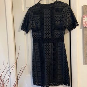 Zara leather black dress